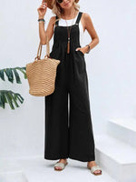 Women's Solid Color Casual Bib Trousers - D'Sare