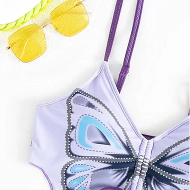 Women's Butterfly Print Bikini Two-Piece Set - D'Sare