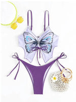 Women's Butterfly Print Bikini Two-Piece Set - D'Sare