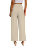 Women's Casual Wide Leg Pants High Waist Button Down Trousers With Pockets