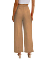 Women's Casual Wide Leg Pants High Waist Button Down Trousers With Pockets