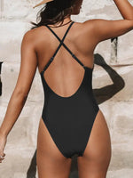 Sexy deep V hollow out beautiful back sling bikini high waist slimming bikini - D'Sare