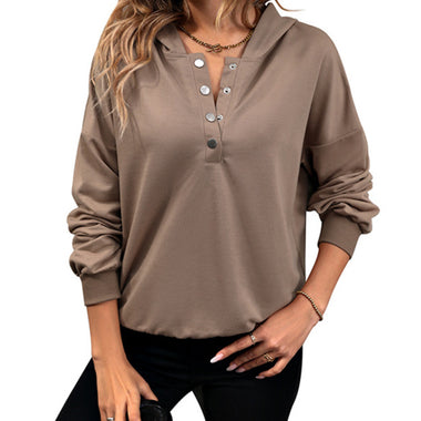 Casual Solid Knit Hoodie Sweatshirt for Women - D'Sare