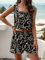 New women's fashion casual printed vest suit