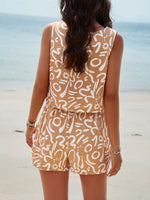 New women's fashion casual printed vest suit