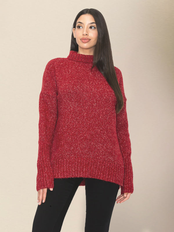Women's Casual Lapel Drop Shoulder Loose SweaterRP0023563