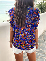 Women's spring and summer foreign trade temperament casual printed blouse