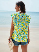 Women's spring and summer foreign trade temperament casual printed blouse
