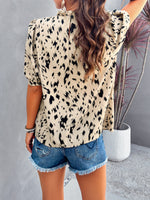 Women's new style casual printed short-sleeved pullover top