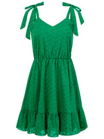 New V-neck suspender solid color waist sleeveless dress - D'Sare