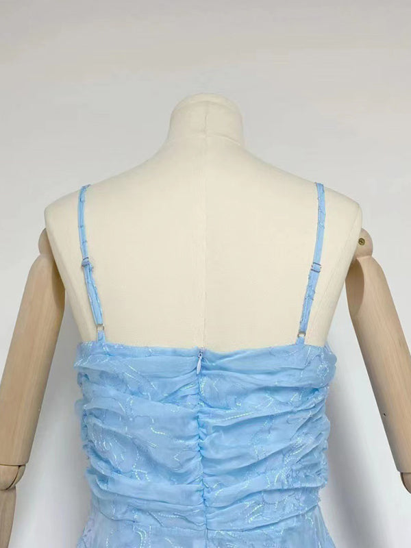 New sling strapless waist long dress