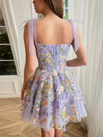 Women's fashion three-dimensional flower embroidery hip-hugging sexy suspender dress - D'Sare