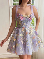 Women's fashion three-dimensional flower embroidery hip-hugging sexy suspender dress - D'Sare