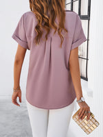 New spring and summer temperament casual solid color stand collar shirt - D'Sare