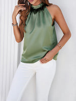 Spring and summer new style casual sleeveless stand collar feather top - D'Sare