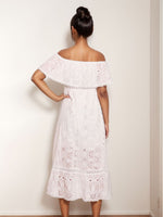 New bohemian lace long dress white beach dress new tube top one shoulder sexy dress - D'Sare