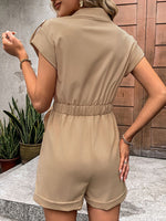 New Commuting Jumpsuit Lace Up High Waist Lapel Jumpsuit - D'Sare