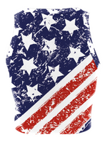 American Independence Day Flag Digital Print Sleeveless Off Shoulder Tank Top - D'Sare