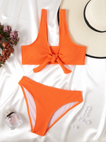 Women's Swimwear Pierced Solid Color Hollow Bikinis - D'Sare