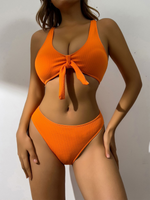 Women's Swimwear Pierced Solid Color Hollow Bikinis - D'Sare