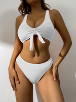 Women's Swimwear Pierced Solid Color Hollow Bikinis - D'Sare