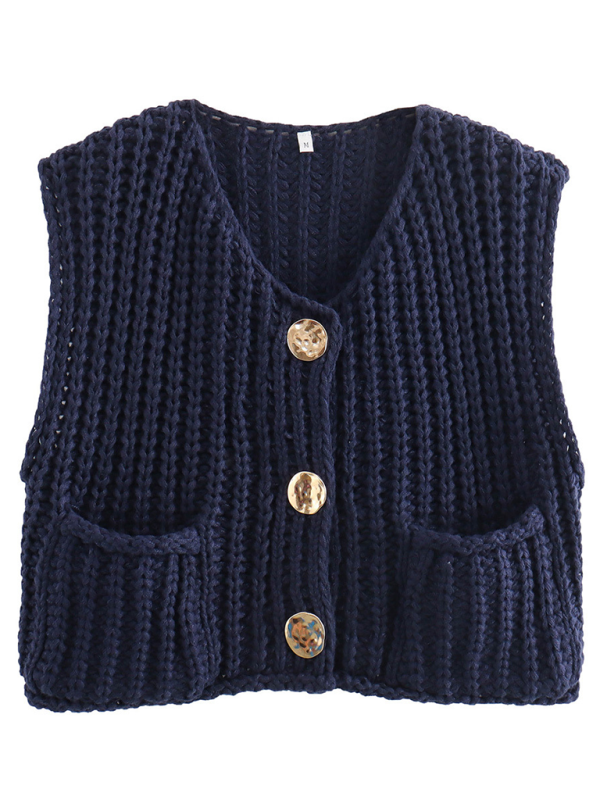 New women's thick needle knitted vest