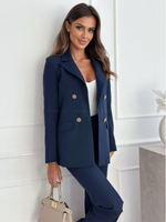 New double-breasted solid color fashion blazer