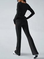 Yoga Wear Slim Fit  Knit Long Sleeve Pants Set