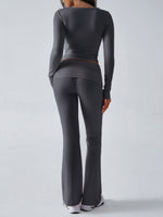 Yoga Wear Slim Fit  Knit Long Sleeve Pants Set