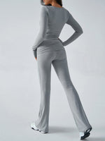 Yoga Wear Slim Fit  Knit Long Sleeve Pants Set