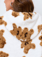 Women's Loose Casual Teddy Bear Plush Hooded Sweatshirt