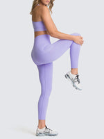 High Waist Peach Hip Seamless Knitted Vest Trousers Two-piece Set