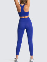 High Waist Peach Hip Seamless Knitted Vest Trousers Two-piece Set