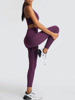 High Waist Peach Hip Seamless Knitted Vest Trousers Two-piece Set