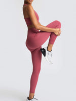 High Waist Peach Hip Seamless Knitted Vest Trousers Two-piece Set