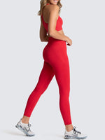 High Waist Peach Hip Seamless Knitted Vest Trousers Two-piece Set