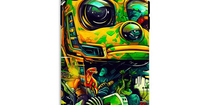Mechanical Muse: Vibrant Graffiti Odyssey in Surreal Auto Wonderland Tough Phone Case by D'Sare