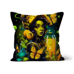 Bioluminescent Dreams | Monarch Butterfly Alchemist | Vibrant Fantasy  Cushion