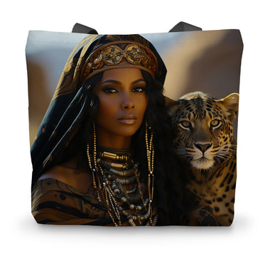 Blue Empress and The Majestic Leopard Tote Bag