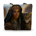 Blue Empress and The Majestic Leopard Tote Bag - D'Sare