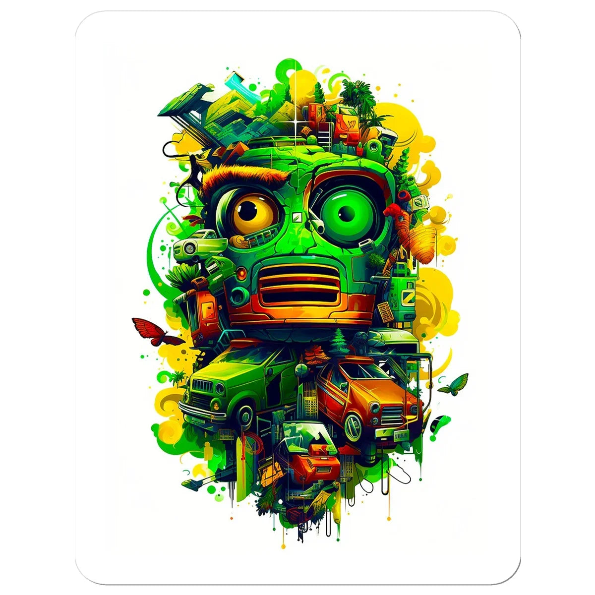 Graffiti Odyssey Surreal Urban Jungle Car Junk Yard Sticker - D'Sare