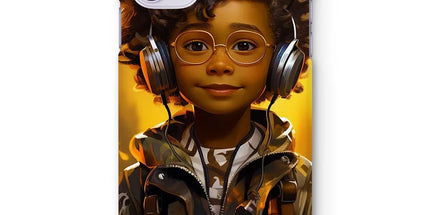 Little Boy Dino Dream Earphone: MelanatedMe Adventures by D'Sare Snap Phone Case - D'Sare 