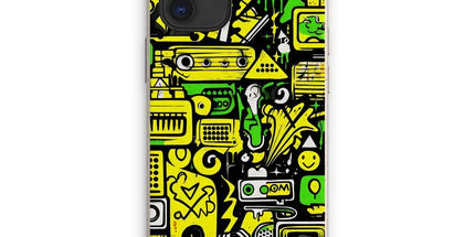 Graffiti Green and Yellow Abstract: A Dive into Vibrant Urban Art Eco Phone Case - D'Sare 
