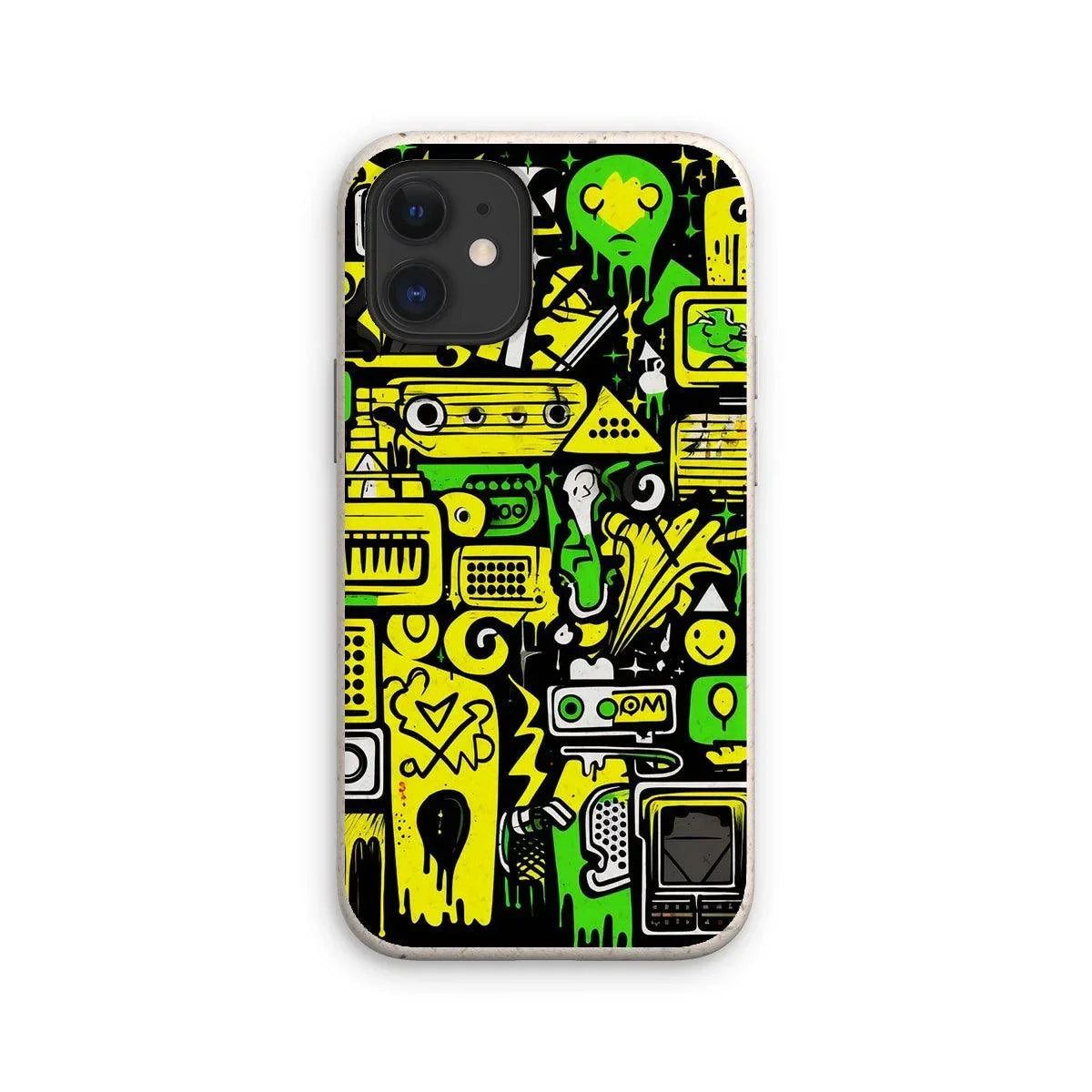 Graffiti Green and Yellow Abstract: A Dive into Vibrant Urban Art Eco Phone Case - D'Sare 