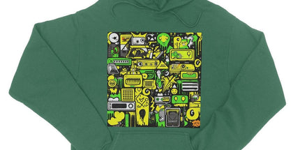 Graffiti Green and Yellow Abstract: A Dive into Vibrant Urban Art College Hoodie by Prodigi