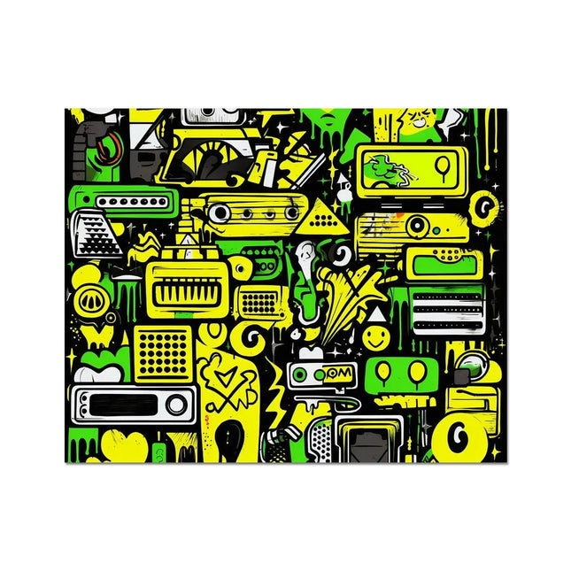Graffiti Green and Yellow Abstract: A Dive into Vibrant Urban Art C-Type Print by Prodigi