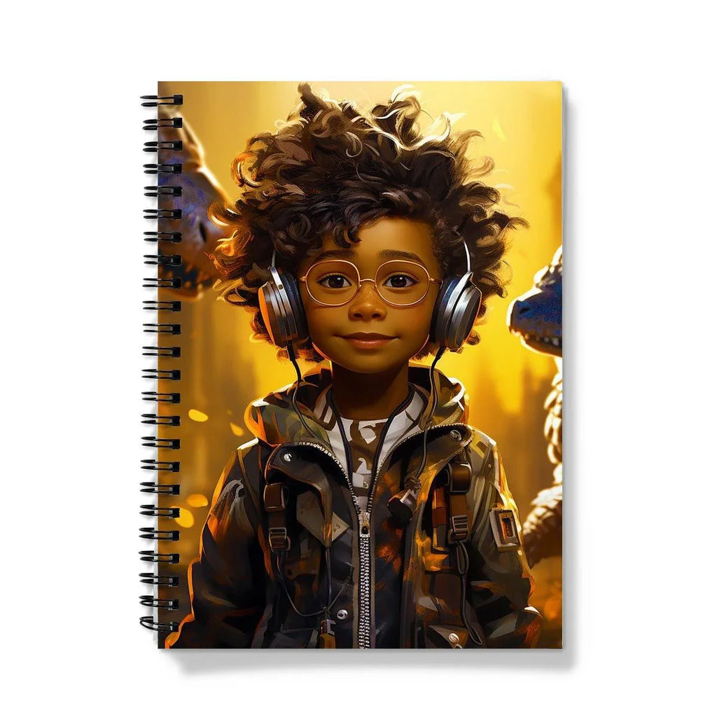 Little Boy Dino Dream Earphone: MelanatedMe Adventures by D'Sare Notebook - D'Sare 