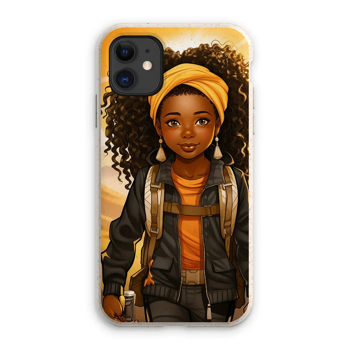 Autum Days Cute Black Girl MelanatedMe Eco Phone Case by Prodigi
