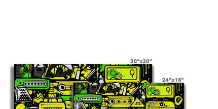 Graffiti Green and Yellow Abstract: A Dive into Vibrant Urban Art Eco Canvas by Prodigi