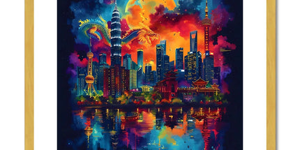 2024 Year Of The Dragon Celebration Antique Framed & Mounted Print - D'Sare